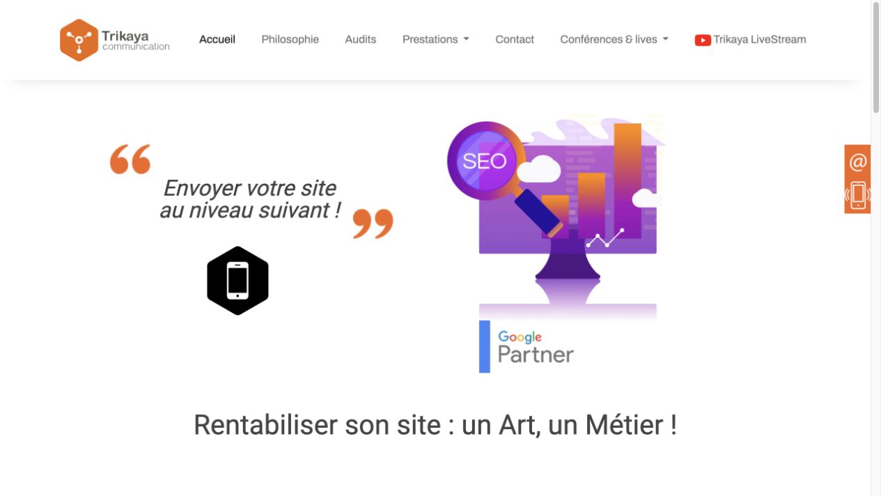 Capture du site Trikaya Communication