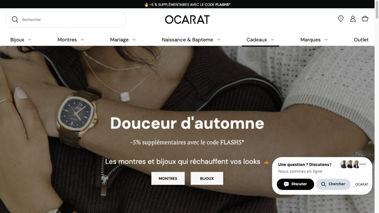 Capture du site Ocarat