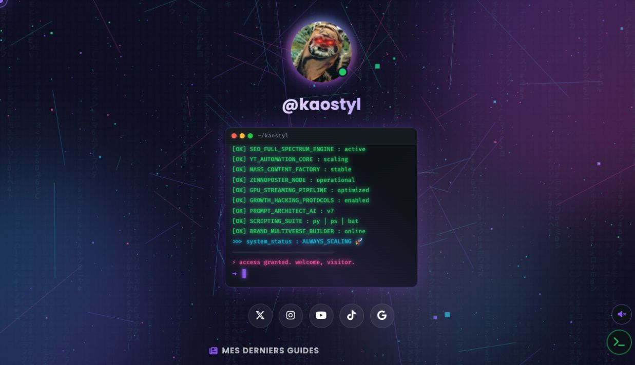 Capture du site Site de Kaostyl