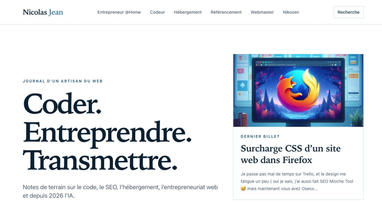 Capture du site Journal de Nicolas Jean