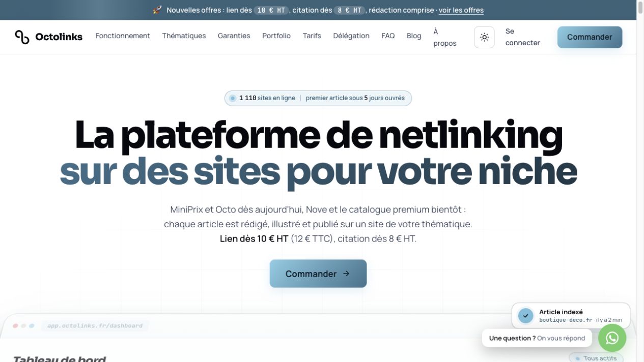 Capture du site Octolinks